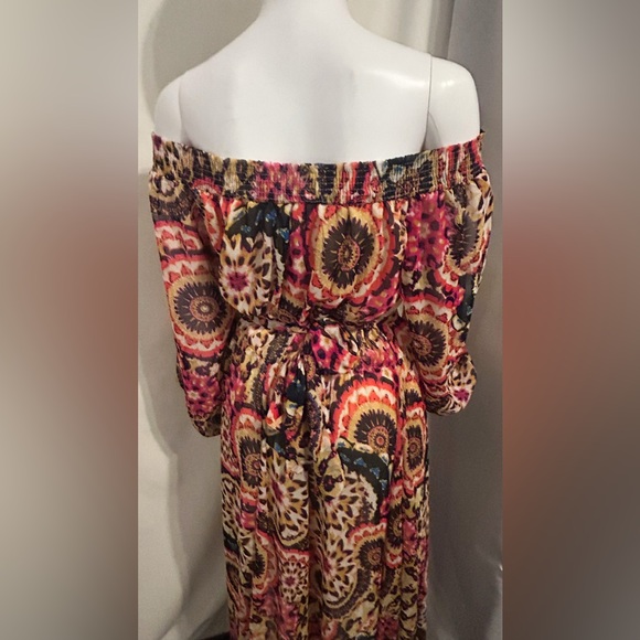 Spy Zone Sz M Floral Paisley Print Maxi Dress Flowy Boho Chic Cottagecore Fairy - Picture 6 of 10